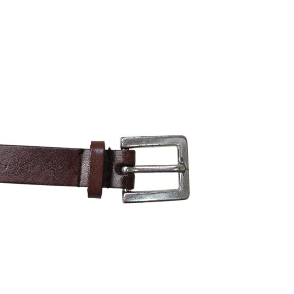 Genuine Bonded Leather Brown Braided Belt With Silver Buckle 42" Long -3/4" Wide - Picture 9 of 10